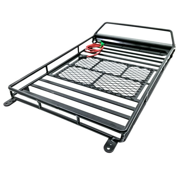 1 portaequipajes para coche, soporte para techo de coche, estante de almacenamiento con barra de luz para Crawler 1:10 (negro)