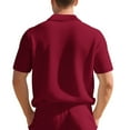 thumbnail image 4 of Waffle Polo Shirts for Men Summer Casual Short Sleeve Collared Relaxed Fit Plain Work Shirts Mens Tees, 4 of 9