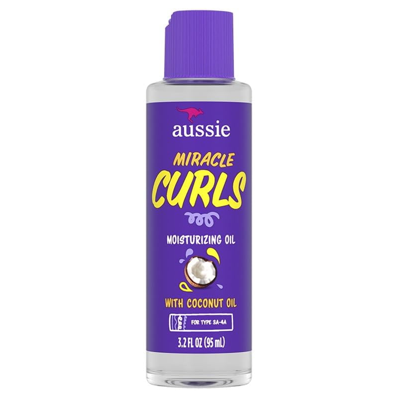 Aussie Miracle Curls Moisturizing Oil with Coconut & Jojoba, 3.2 oz (3-Pack)