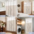 thumbnail image 7 of No Hook Shower Curtain, Minimalist Leaves Shower Curtains for Bathroom with See Through Top Window, Modern Farmhouse Botanical Floral Waterproof & Washable Bath Curtain Extra Long 72"x84", 7 of 7