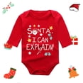 thumbnail image 4 of Weebloom Christmas Baby Boy Girl Sleepers Long Sleeve Bodysuit Festive Cartoon Letter Print Cute Soft Outfit Pjs Sleepwear Onesie Romper Pajamas Red 3-6M, 4 of 4
