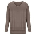 thumbnail image 3 of IROINNID Reduced Womens Sweater V-Neck Pullover Sweater Solid Color Comfy Mid-Length Long Sleeve, 3 of 5
