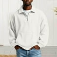 thumbnail image 2 of DxhmoneyHX Long Sleeve Shirts for Men Half Zip V Neck Lapel Golf Tops Lightweight Casual Collared Waffle Knit Textured Pullover Sweatshirts with Pocket, 2 of 6