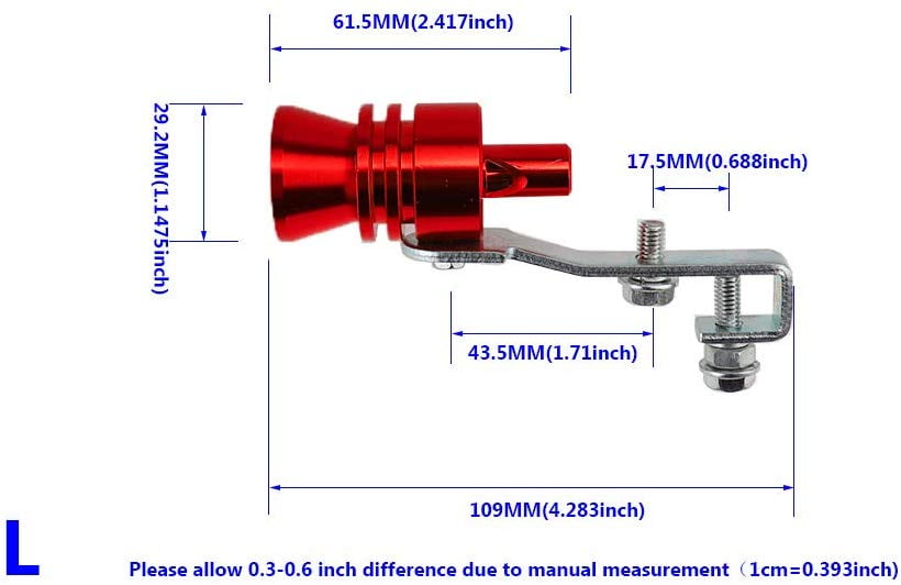 Universal BlowOff Valve Turbo Sound Whistle,Car Motorcycle Exhaust Pipe Whistle(Red/S/M/L/XL
