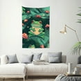 thumbnail image 2 of Creowell Frog Mushrooms Forest Wall Hanging Tapestry 100% Polyester 40x60in, 2 of 6