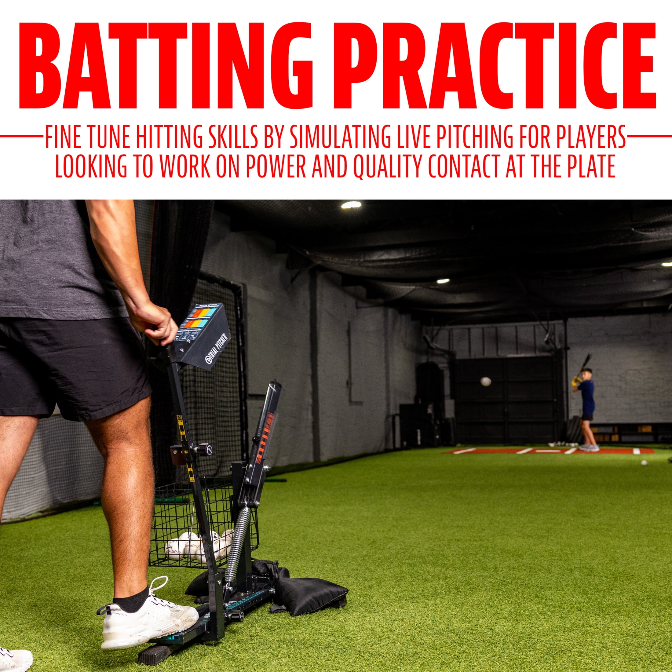 Franklin Sports Total Pitcher Baseball + Softball Training Aid - Pitching Machine + Ball Launcher for Batting + Fielding Practice - Spring Loaded Portable Pitching Machine for Backyard + Batting Cage