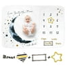 Luka&Lily Month Milestone Blanket- 60"x40" for Baby Boys - First Year Calendar Monthly Growth Chart, Moon - Shower Gifts