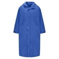 thumbnail image 2 of Blue Big and Tall Jacket Packable Waterproof Plain Rain Coat Windproof Long Sleeve Men Coat, 2 of 8