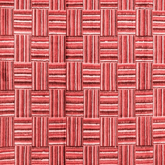 Ahgly Company Indoor Square Abstract Red Modern Area Rugs, 5' Square