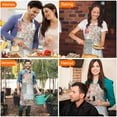 thumbnail image 4 of Pioneer Flower Floral Print Pattern Apron-Garden Aprons for Women with Pockets-Cotton Linen Waterproof Kitchen Cooking Gardening Aprons Adjustable for Kitchen,Cooking,BBQ and Salon 33x27 Inch, 4 of 7