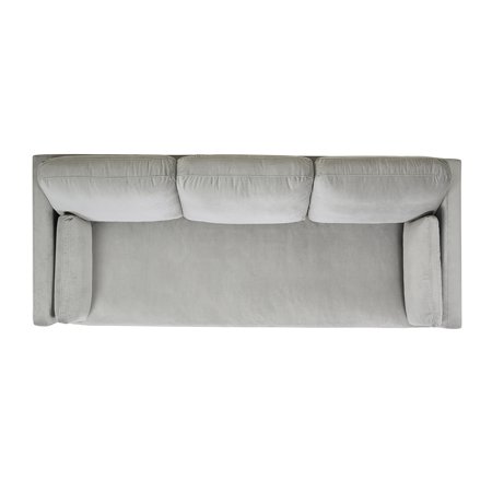 JERFIT 84" Modern Velvet Sofa for Living Room, 3 Seater Couch with Reversible Cushions and Wood Legs, Gray