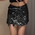 thumbnail image 2 of Elegant Beaded Festival Mini Skirt, Sparkly High Waisted Stretchy Bodycon, Shimmering Bow Front Party Ready Night Out Clubwear, 2 of 5