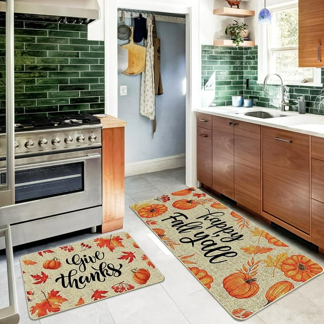 Autumn Celebration Mat Fall Festive Soft Texture Home Decorative Rug Warm For Thanksgiving Halloween Gatherings NonSlip Base Easy Clean
