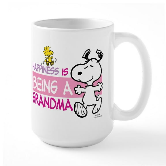 CafePress - Happiness Is Grandma Mug - 15 oz Ceramic Large White Novelty Mug