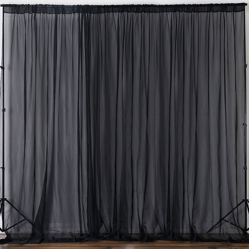 Efavormart 10FT Fire Retardant Coral Sheer Voil Curtain Panel Backdrop