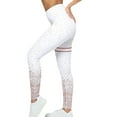 thumbnail image 1 of Impresión de pantalones de cintura alta carrera Ejercicio Ejercicio Fitness Yoga Deportes Leggings Adelgazamiento Casual Tobillo Longitud Pantalones Blanco L Methold AP004582-03, 1 of 7