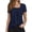 AB968 Navy, variant on T Shirts For Women Solid Color Short Sleeve Square Neck Basic Tee Lightweight Cute Ladies Everyday Casual Wear Size Xl