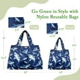 thumbnail image 2 of Wrapables Large & Small Foldable Tote Nylon Reusable Grocery Bags, Set of 2, Great White, 2 of 8
