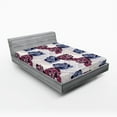 thumbnail image 2 of Ambesonne Floral Themed Fitted Sheet, Grunge Rose with Hues, California King, Pale Maroon Lavender Blue, 2 of 5
