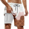 thumbnail image 1 of Mens Board Shorts Swimwear Male Board Shorts Pool With Melted Ice Print Layer Design Pool Parties Short Running Homme White XL, 1 of 4