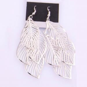 - Fancyleo 2 Pairs Leaf Cluster Dangle Earrings for Women Girls-Gold /Silver /Black Colors