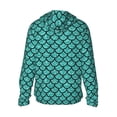 thumbnail image 3 of Easygdp Aquamarine Glitter Lightweight Long Sleeve Sun Shirt Sports long-Sleeved Sun Protective Clothing, Quick Drying Breathable - X-Large, 3 of 9