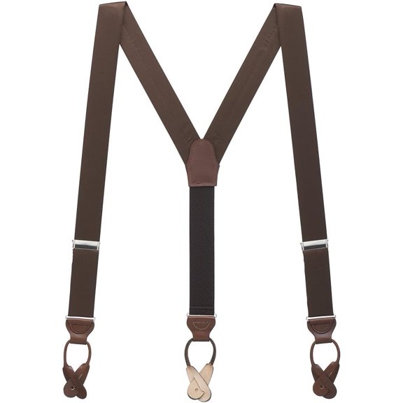 SuspenderStore Elegant Silk Suspenders - 1.38-Inch Wide - Button - 14 Colors & 2 Sizes