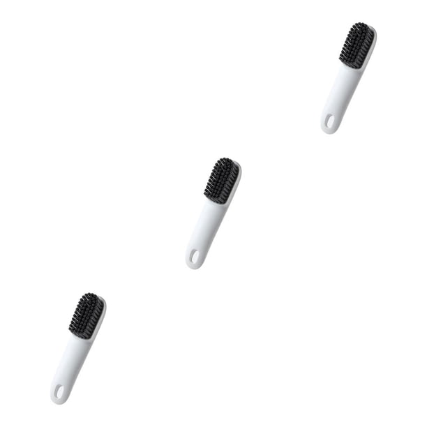 Injueey Cepillo de limpieza de zapatos, depurador de ropa de plástico para baño, herramienta de limpieza de eliminación de suciedad colgante Blanco Gris 3piezas