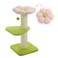 thumbnail image 5 of PEQULTI 36" Large Cat Scratching Post Tall Cat Scratcher for Indoor Pet  with Flower Perch Pink, 5 of 10