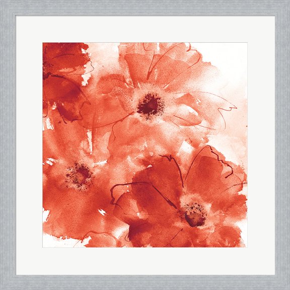 Seashell Cosmos II Red and Orange by Chris Paschke, Framed Wall Art, 19.5W x 19.5H