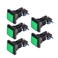 thumbnail image 5 of Juego de botón pulsador 34x34 cuadrado 12V interruptor pulsador iluminado LED con microinterruptor para juegos de video de arcade verde 5 piezas, 5 of 5