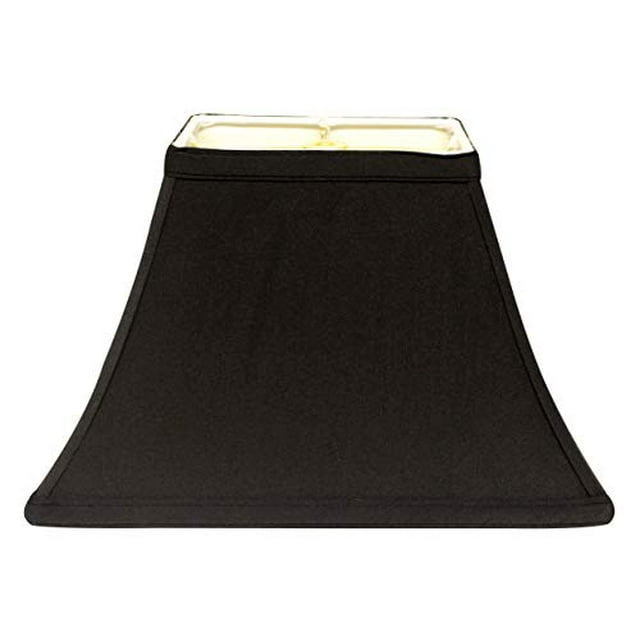 Slant Rectangle Bell Hardback Lampshade with Washer Fitter, Black (with white lining)