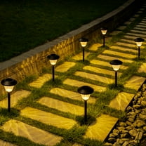 Solpex Solar Pathway Lights Outdoor, 6 Pack Solar Powered Garden Lights, Automatic Glass Metal Waterproof Solar Landscape Lights for Landscape, Lawn, Pathway, Walkway and Driveway(Warm White)