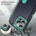 thumbnail image 4 of JTCASES Compatible with iPhone 14 Pro Max Case Heavy Duty Protective Rugged Phone Case, Full Body Anti-dust Shockproof Drop Proof Armor Durable Cover Case for iPhone 14 Pro Max 6.7 inch,Deepblue/Mint, 4 of 9