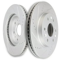 SCITOO Brakes Rotors 2pcs Front Drilled Slotted Discs Brakes Kit fit for Cadillac Escalade ESV XTS,for Chevy Avalanche Express Silverado Suburban 1500 Tahoe,for GMC Savana Sierra Yukon XL 1500