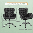 thumbnail image 3 of Alden Design Modern Faux Leather Desk Chair with Mid-back Padded Armrests for Office, Black, 3 of 6