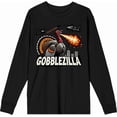 thumbnail image 4 of Turkey Gobblezilla Adult Black Crew Neck Long Sleeve Tee-Medium, 4 of 6