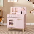 thumbnail image 4 of Costway Kids Kitchen Playset with Light up Stove & Cooking Sounds Oven Sink Faucet Pink, 4 of 10