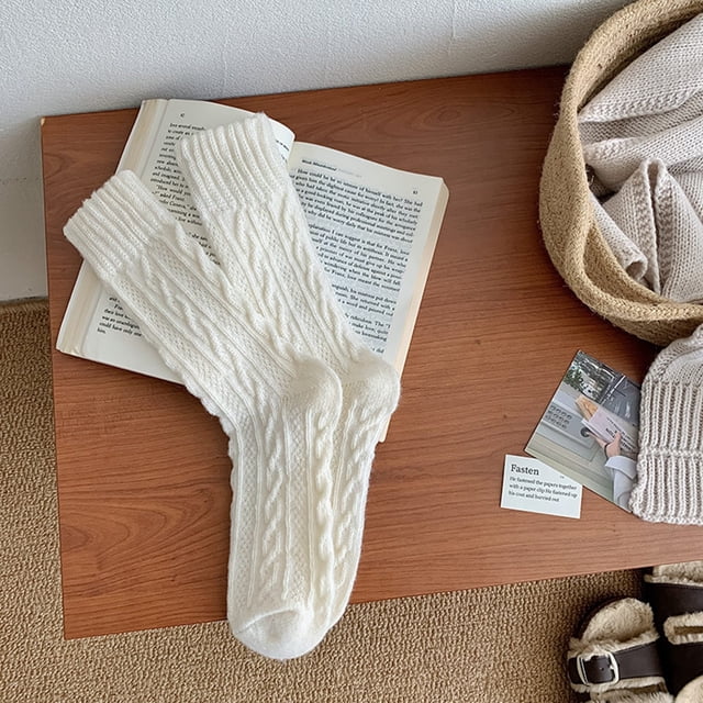 TINZ Chaussettes Longues Épaisses Chaudes Rétro Couleur Café pour Femmes Bas Transparents Bas de Compression pour Femmes