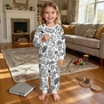 thumbnail image 6 of JAJAHO Boys Girls DIY Doodle Coloring Hand Painted Outfits Carnival Cartoon Print Long Sleeve Top Pants Set For Kids 2-10 Years Home Clothes 2 Piece Stylish Outfit, 6 of 7