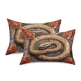 thumbnail image 2 of Dailycode Satin Pillow Case Standard Silk Pillow Cover for Hair and Skin Envelope Closure Golden Snake and Rose 20"x26", 2 of 9