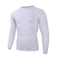 thumbnail image 5 of hoksml Men's Raglan Long Sleeve Compression Shirt, Crew Neck Back Mesh Panel Slim Cut Quick Dry Athletic Base Layer in Solid Colors, 5 of 8
