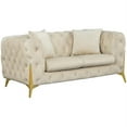thumbnail image 6 of Meridian Furniture Kingdom Cream Velvet Loveseat, 6 of 7