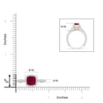 thumbnail image 5 of ANGARA Natural Vintage Inspired Ruby & Diamond Halo Ring with Filigree in 14K White & Yellow Gold for Women (Size-6mm) | July Birthstone, Anniversary, Jewelry Gift for Women | Natural Ruby Ring, 5 of 9