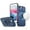 Blue, variant on Designed for Apple iPhone 8 Plus /7 Plus Full Coverage with Camera Window, Magnetic Circle, Rotatable Ring Stand, MagSafe Compatible, Shockproof Hybrid Protectiv Phone Case Cover - Black
