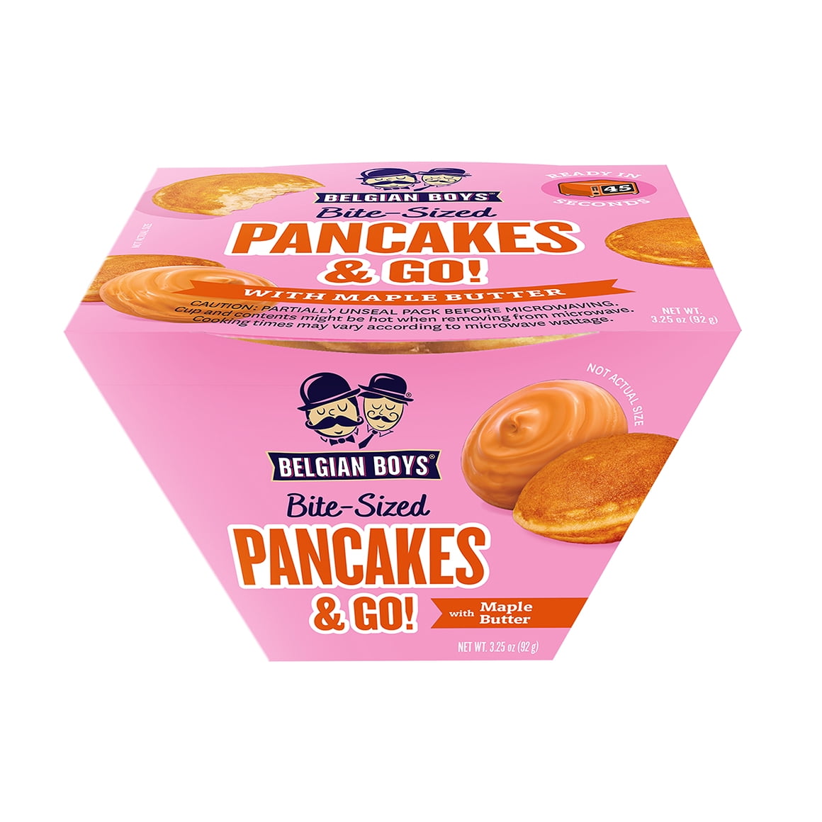 Belgian Boys Bite-Sized Pancakes & Go with Maple Butter, 3.25oz Cup (Refrigerated)