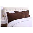 thumbnail image 2 of 2-Piece Embroidered Pillow Shams, King Decorative Microfiber Pillow Shams Set, King Size (Brown), 2 of 6