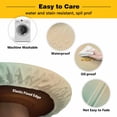 thumbnail image 3 of Elastic Fitted Round Tablecloth, Sage Green Ombre Waterproof Stretch Table Cover for 36"-44" Tables, Modern Yellow Gradient Farmhouse Art Washable Outdoor Tablecloths for Patio, Picnic, Camping, 3 of 9