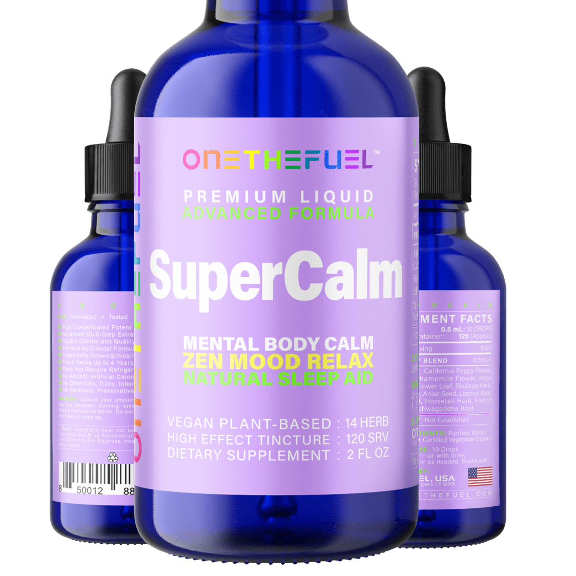 Super Calm - Anti Anxiety Nerves Stress Depression Insomnia Relief + Mental Body Relax All Natural Sleep Support - Targeted Adaptogen 14 Herbal Extract w/ Chamomile, Kava Kava, Hops, Skullcap & More