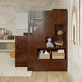 thumbnail image 5 of Dover Twin over Full Wood Staircase Bunk Bed with Drawer & Trundle in Walnut, 5 of 10